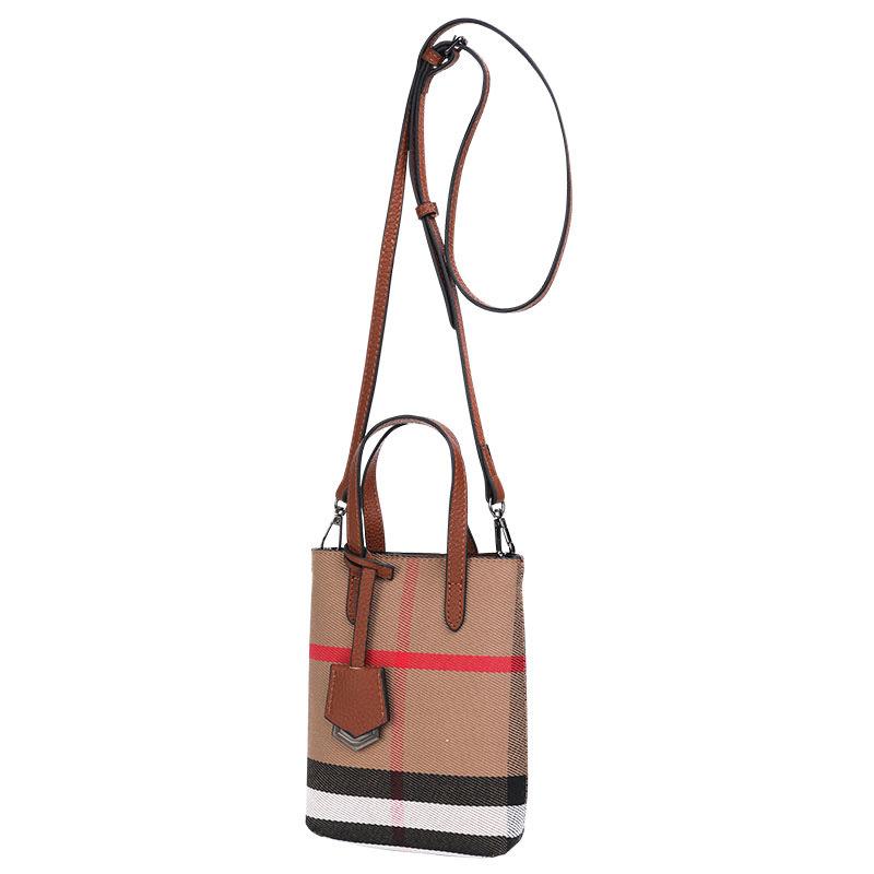 Canvas Bag Women's New Fashion Fashionable and High-end Bag Plaid Hand-in-Law Crossbody Bag