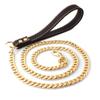 Premium Rustproof Stainless Steel Dog Leash 316 NK Golden Chain for Large Dogs Strong Durable Metal Dog Chain Pet Traction Rope