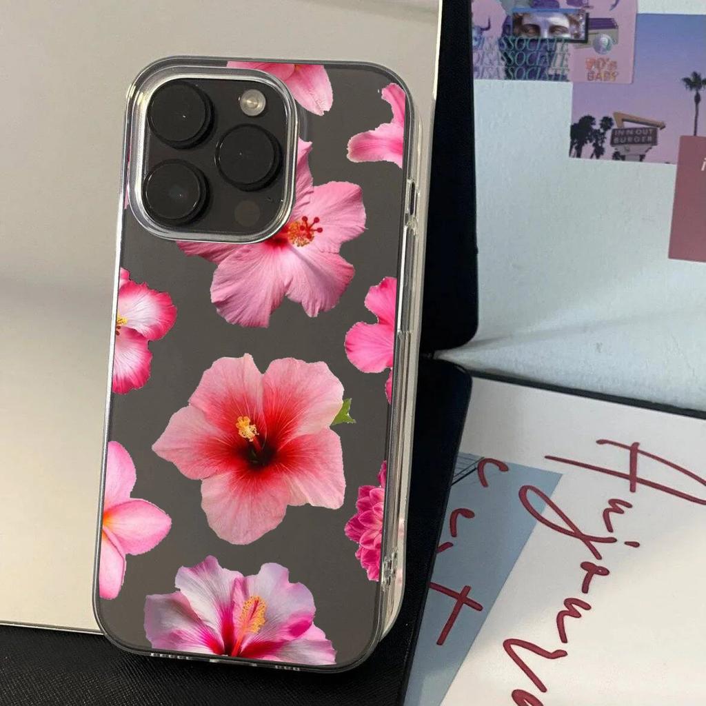 Реалистичный чехол для телефона с принтом розовой лилии для iPhone 13 16 14 Pro 15 12 Mini 11 XR XS Max 7 8 Plus, милый прозрачный мягкий чехол-сумка из ТПУ