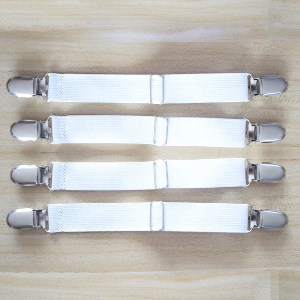 4 шт. Эластичные полоски-застежки для простыней, регулируемые держатели одеял и покрывал для матраса, подтяжки, зажимы для простыней, ремень, постельные принадлежности