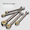 Wrench Flexible Multifunctional Gold Ratchet Wrench Torque Universal Wrench for Car Repair Tools Metric Hand Tools 6-15mm