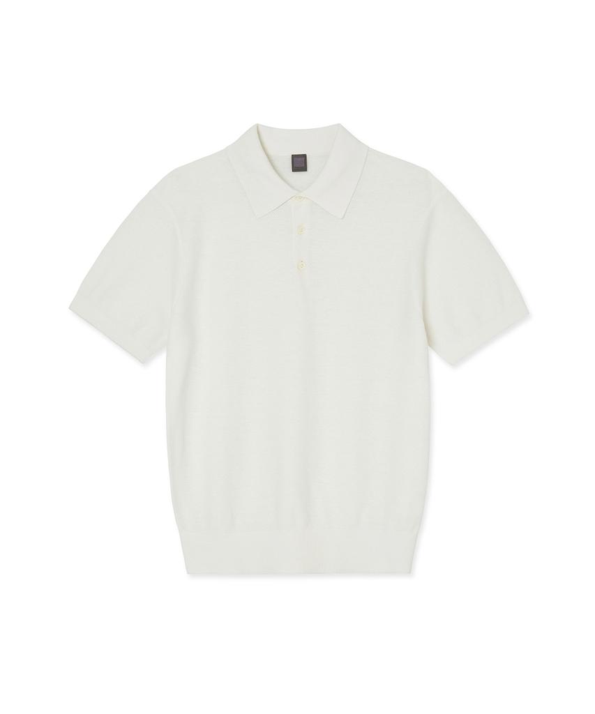 IOLO Pk Textured Linen Half Collar_White