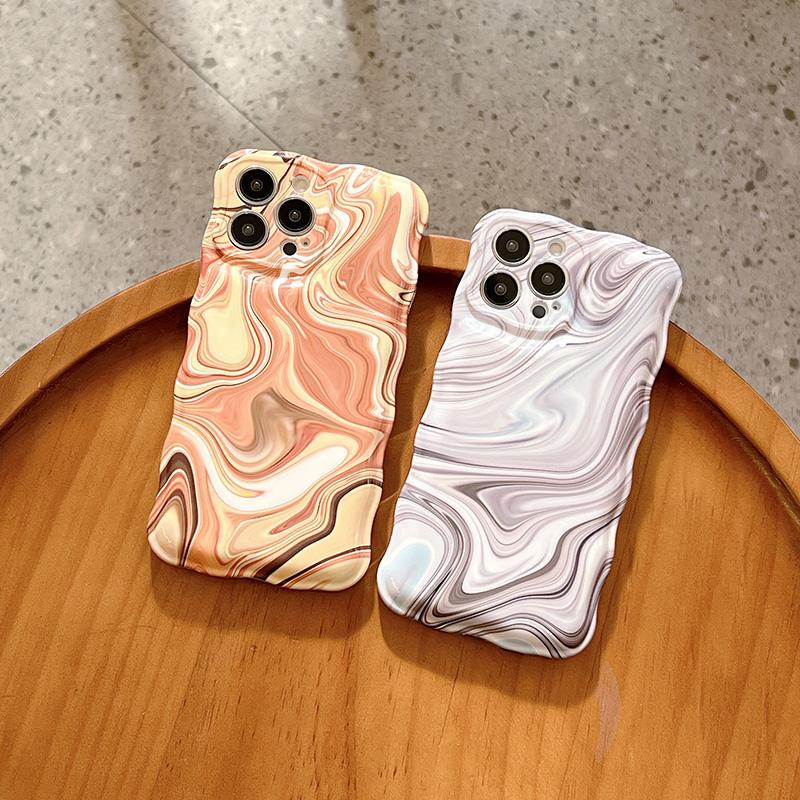 Роскошный модный мраморный чехол для телефона с волнистыми волнами для Iphone 11 12 13 Pro Max X Xr Xs Max, мягкий противоударный чехол-бампер, эстетичный чехол