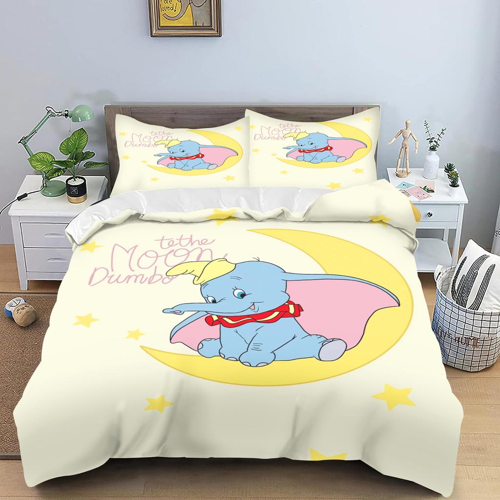 Dumbo Комфорт Спальня С рисунком Мультяшное Покрывало Комплект постельного белья С наволочкой Подходит для Детей и Взрослых