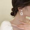 Pinkdudu Модные простые белые квадратные серьги-капли, романтические легкие роскошные креативные геометрические серьги для женщин, ювелирные изделия PD1496