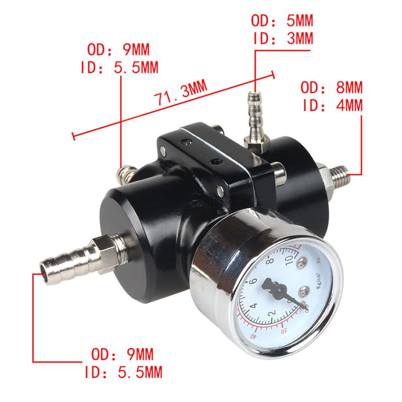 Universal 0-140 PSI Adjustable Fuel Pressure Regulator FPR /Gauge For BMW E39 5 series Facelift 2000-2003
