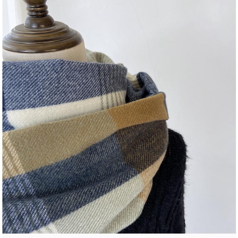 Plaid Long Scarf Winter Warm Cashmere Women Pashmina Foulard Bandana Scarves Female Luxury Hijab Tassel Shawl Wraps