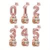 32-дюймовые шары-цифры от 0 до 9 розового золота, мини-корона розового золота, принадлежности для украшения на день рождения для 1-го дня рождения, дня рождения женщины
