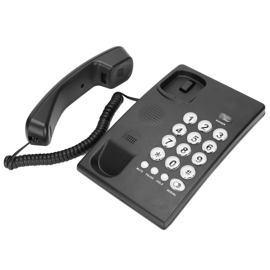 KXT504 Single Wired Corded Telephone Multifunction Style Desktop Phone with Big Buttons for Home Office Hotel(Black )