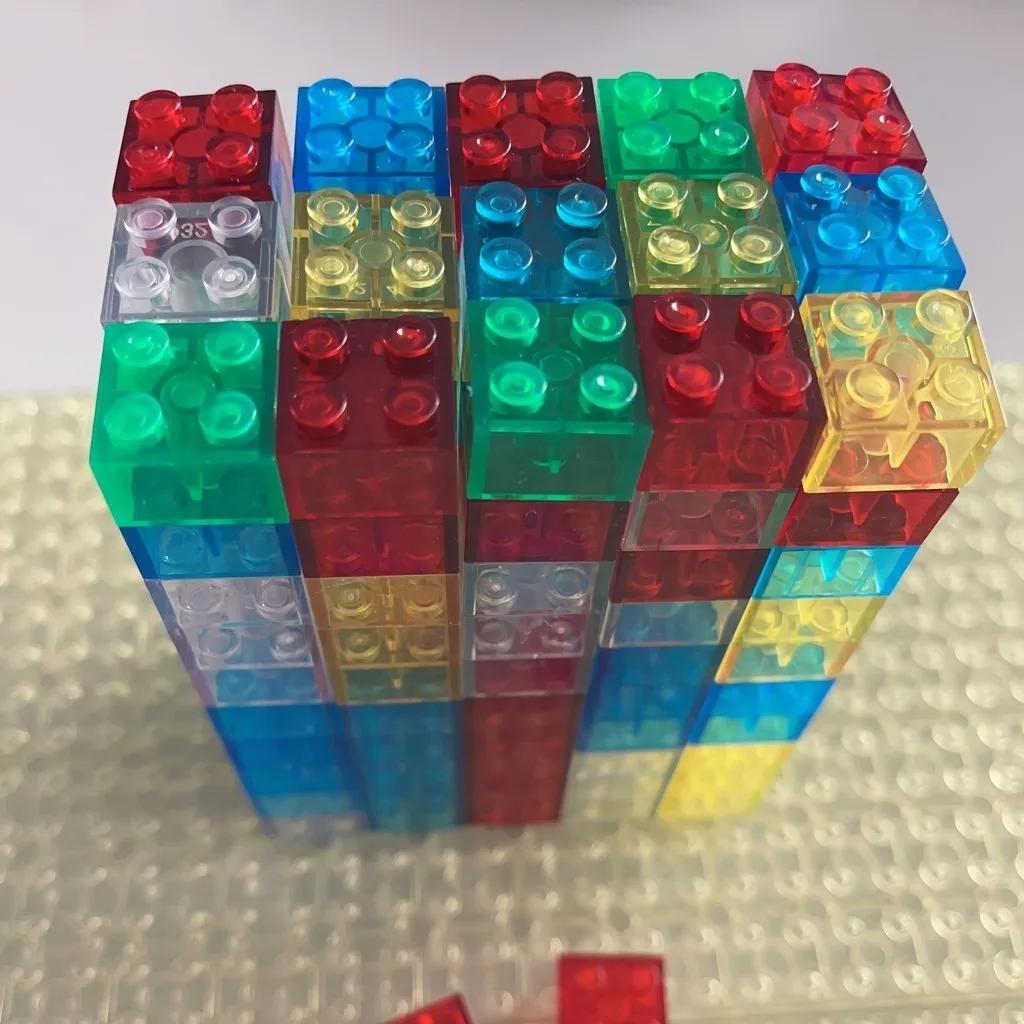 20 шт. Прозрачный прозрачный кирпич 2x2 Строительный блок MOC Детали Игрушки для детей Сделай сам Дом Водопад Совместимый 3001 3003