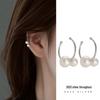 Banyan Tree S925 Silver Korean Double Shell Pearl Ear Clip for Women - Elegant Non-Pierced Ear Jewelry