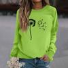 Женская модная повседневная толстовка с длинным рукавом и круглым вырезом с принтом