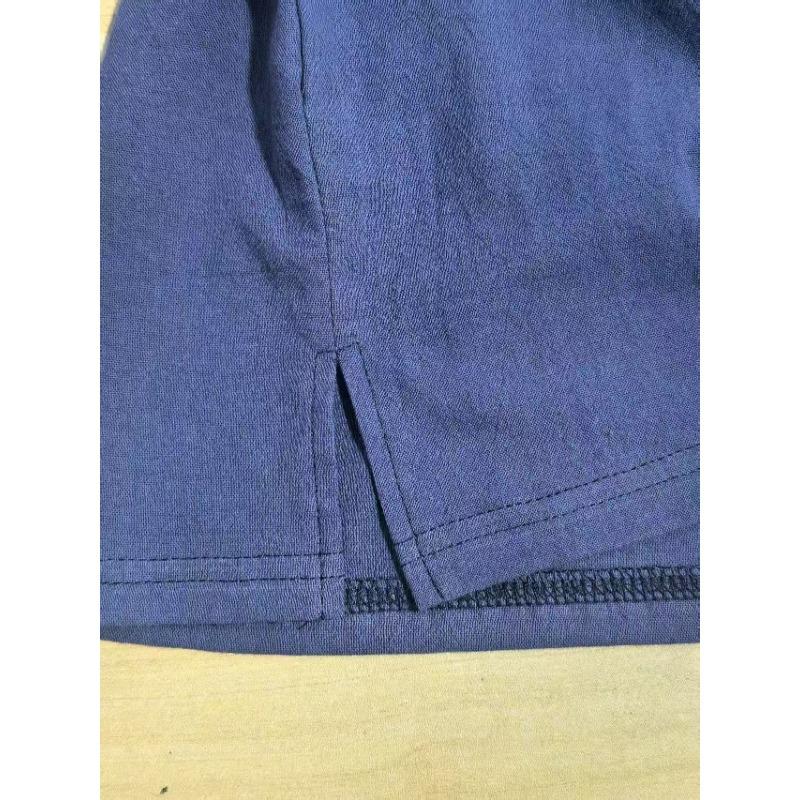 Новые однотонные топы с длинным рукавом без воротника для мужчин, хлопок и лен, удобные, повседневные, свободные, на подкладке