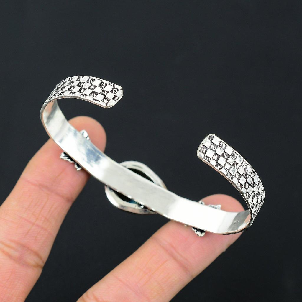 Распродажа ко Дню матери Лабрадорит Камень Серебро 925 пробы Юбилейный Модный Браслет