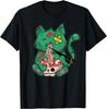 Kawaii Pastel Goth Cute Creepy Cat Bat Skeleton T-Shirt Print Original Design Gifts T Shirts Mens Clothing Camisas Streetwear