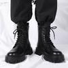 Универсальные мужские ботильоны, мужская повседневная кожаная обувь, мужские мотоциклетные ботинки, зимние плюшевые кроссовки для отдыха на природе, высокие панковские туфли