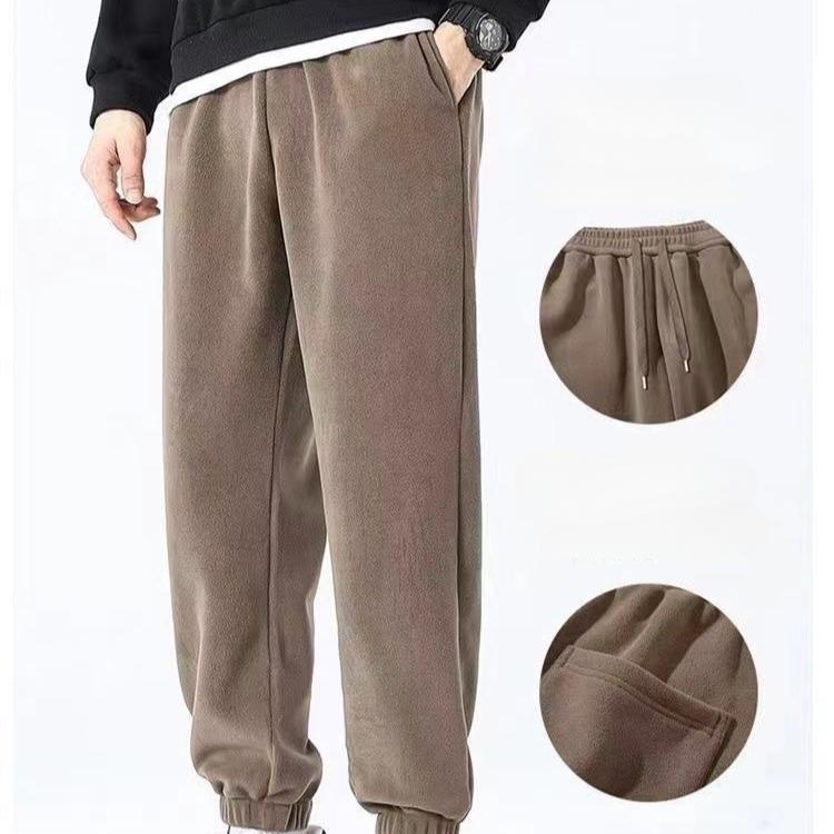 Мужские повседневные брюки из плотного бархата с завязками на щиколотках, сохраняющие тепло, зимние спортивные мешковатые брюки с завязками на щиколотках, мужские модные спортивные брюки