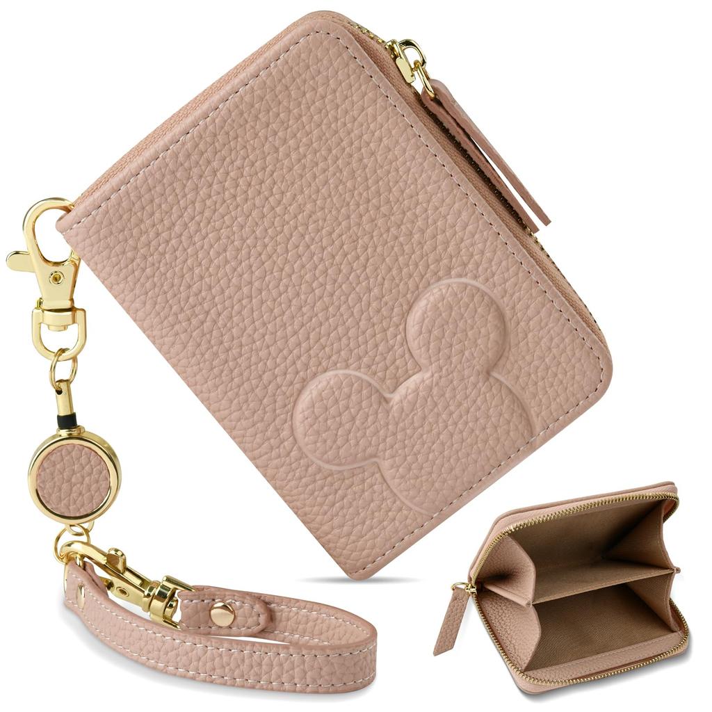 YooFa Mini Coin Case with Pass Cute Character Employee ID IC Card Large Capacity Reel, Slim, Multi-functional (Coin/Card/Commuter Storage), Women's,