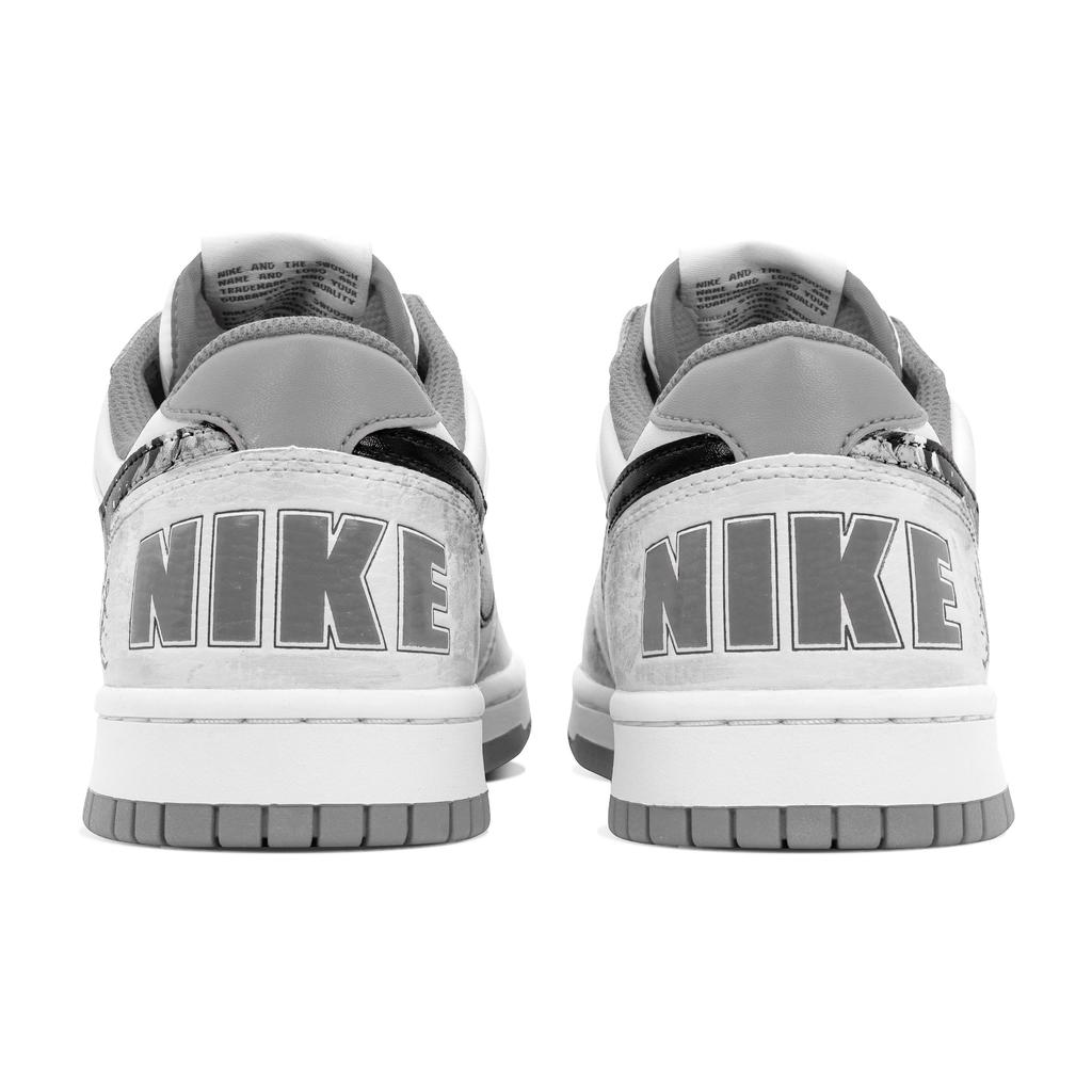 Nike Большой ОЛЕНЬ Морская Эра Кожаные Устойчивые к истиранию Нескользящие Низкие Скейтбордические Туфли Мужские Белый Серый 355152-106(Команда84-)