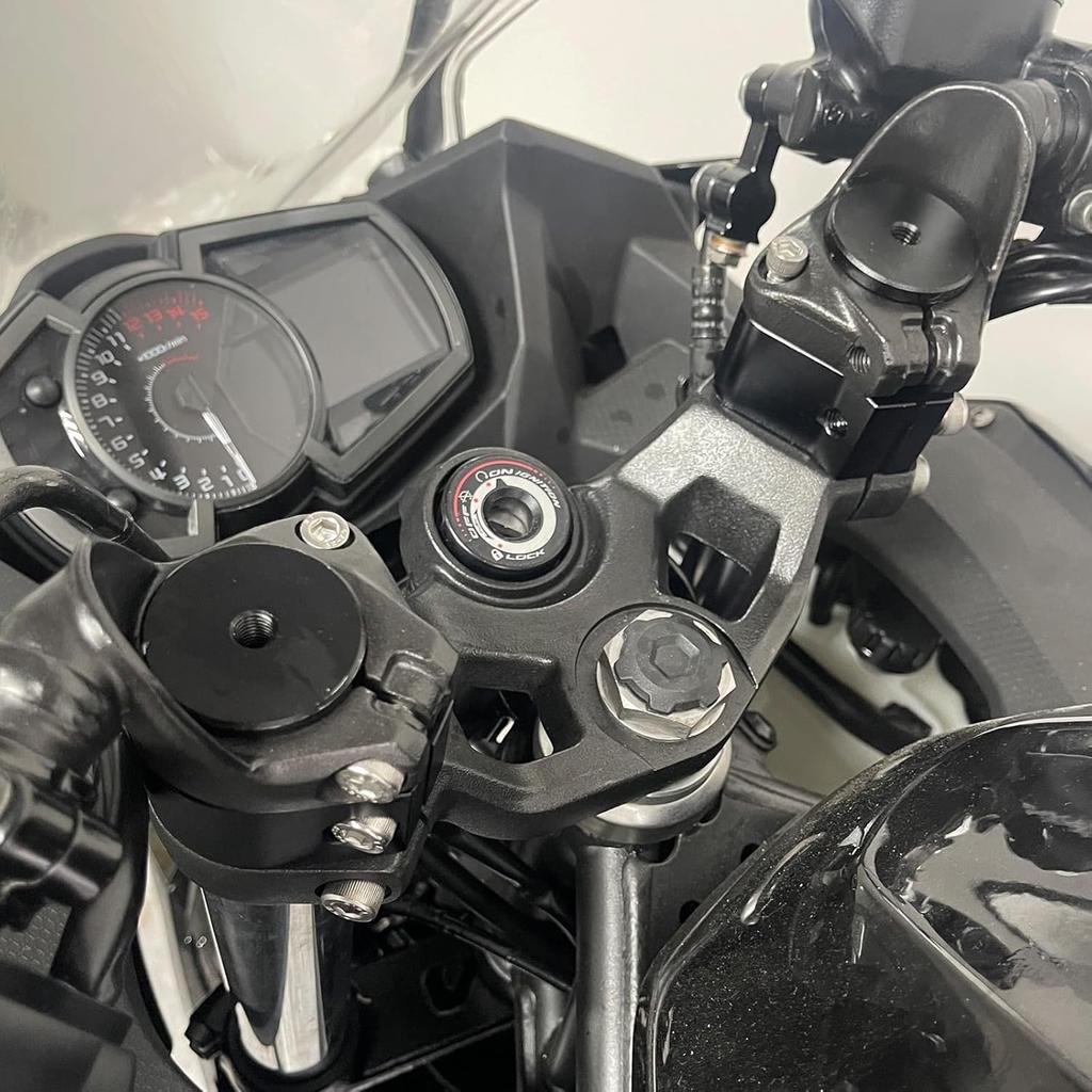 HRuizq Motorcycle Setback Spacer Compatible with Ninja 400 (18-24) and Ninja 250 (19-24) Handlebar Upper Holder, 30mm Lift