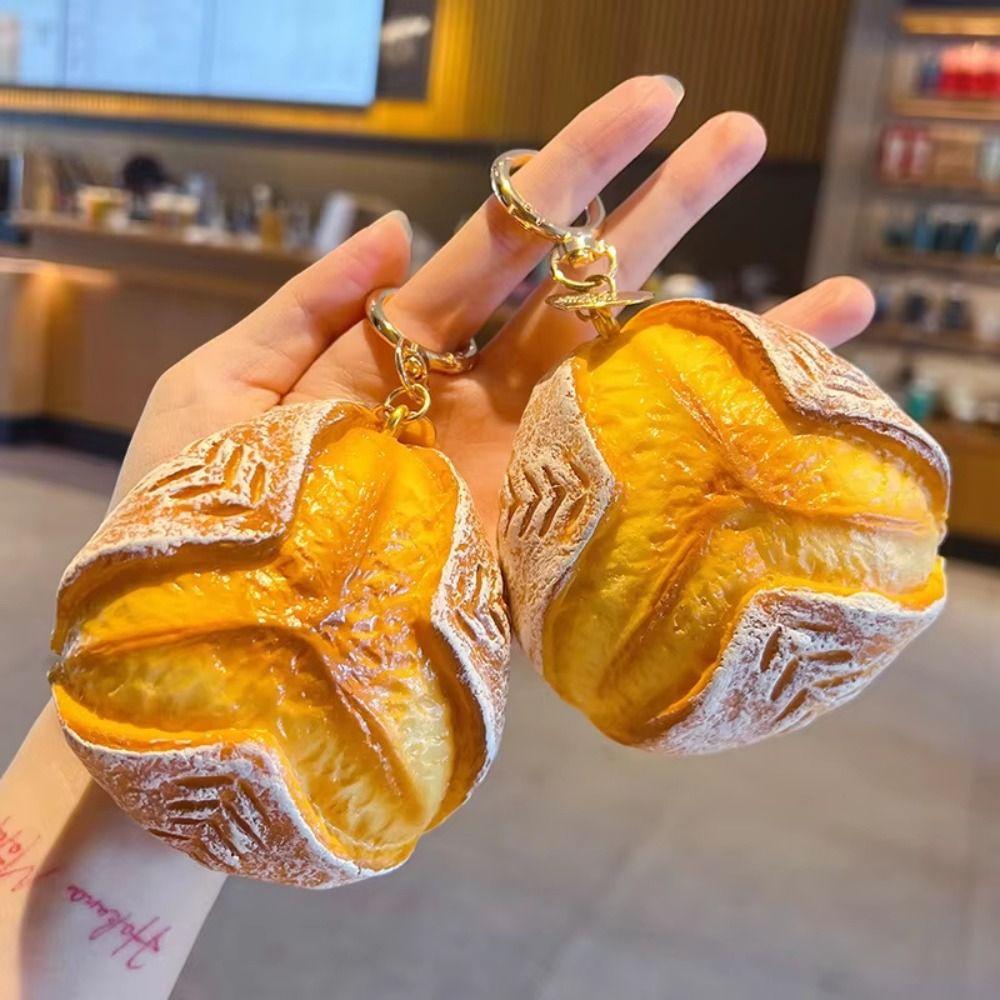 Soft-PU Bread Squishy Keychain Slow-rebound Food Bread Ornaments Backpack