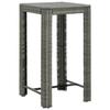 Garden Bar Table - VIDAXL - Grey - 60.5x60.5x110.5 Cm - Woven Resin - 2 Seats