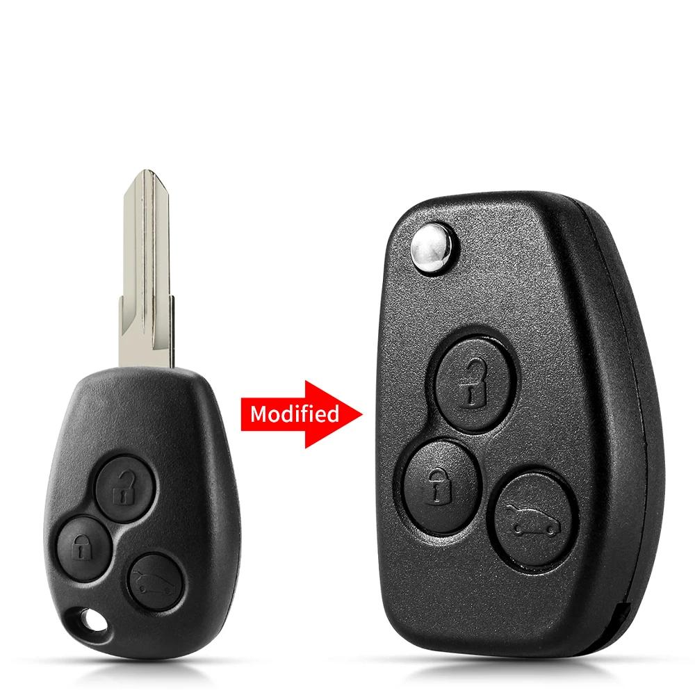 KEYYOU 206 VAC102 Modified Flip Folding Car Key Shell Case 2/3 Buttons For Renault Duster Logan Fluence Clio Kangoo Sandero