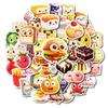 50 Fun 3D Anthropomorphic Delicious Food Decorative Stickers Creative Expression Burger Waterproof Stickers