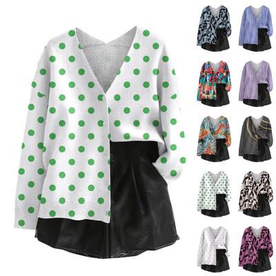 Женский топ с V-образным вырезом, с принтом, утолщенный, из плюшевого кашемира, теплый, длинный топ