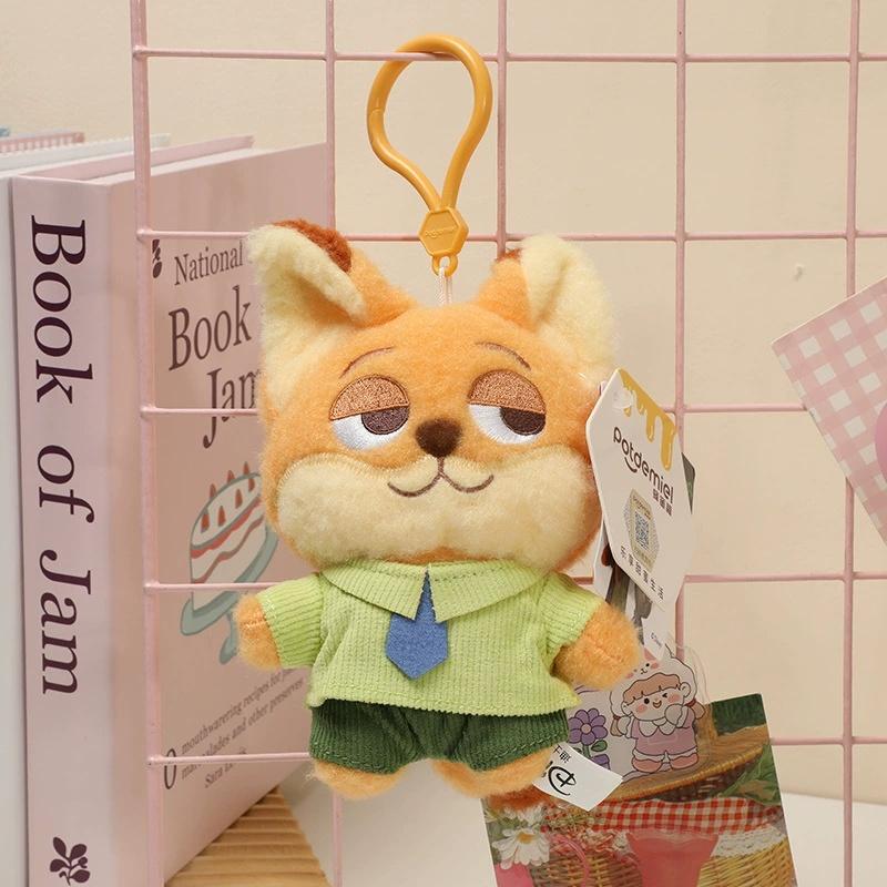 12cm Classic Anime Genuine Zootopia Plush Keychains Small Pendant Bag Hangings Christmas Birthday Gifts For Kids
