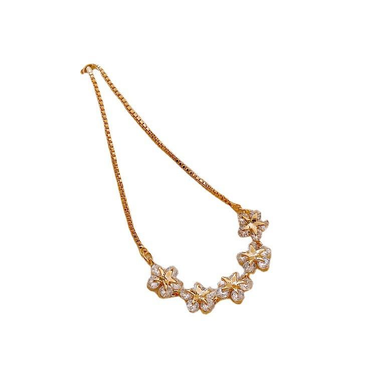 Five-pointed Star Zircon Petal Bracelet Female Online Celebrity Bracelet Student Girlfriends Korean Version of Simple Ins Design Personalized Jewelry.