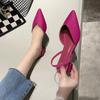 New Brand Women Sandal Shoes Thin Low Heel 4cm Pumps Dress Shoes Ladies Fashion Pointed Toe Shallow Slingback Mules