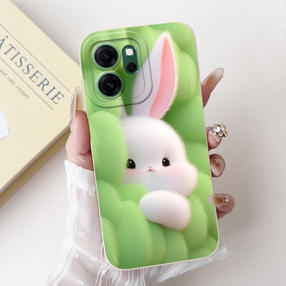 Чехол для Oppo Reno 14F 5G CPH2743 Силиконовый Милый Мультяшный Модные Цветы Любовь Ударопрочный Чехол для Телефона Oppo Reno14 F