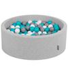 90x30cm/300 Balls Balls 7cm / 2.75in Baby Foam Ball Pit Certified Made In Eu, Light Grey:grey/white/turquoise