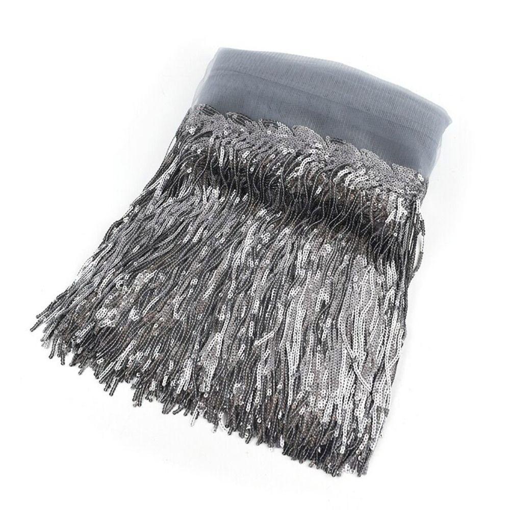 10Yards Dance Trim Clothing Sequin Tassel Lace Decoration Material DIY Handmade 20cm