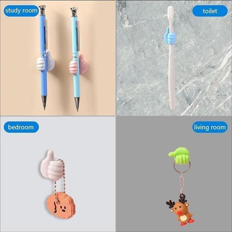 Самоклеящийся настенный крючок для большого пальца для подвешивания, зажим для кабеля, силиконовый настенный крючок для организации проводов на столе, цвета в случайном порядке