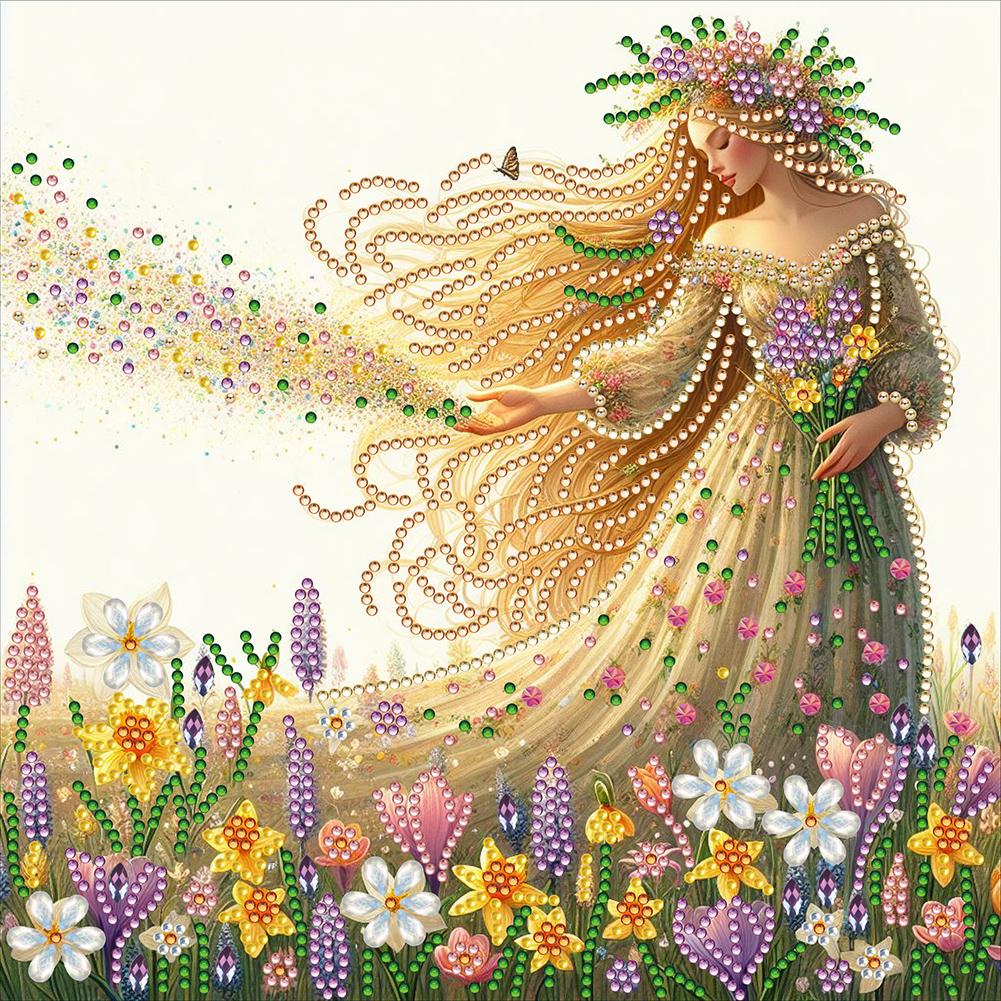 5D DIY Частичная дрель специальной формы Набор для алмазной живописи Девушка Украшение AU