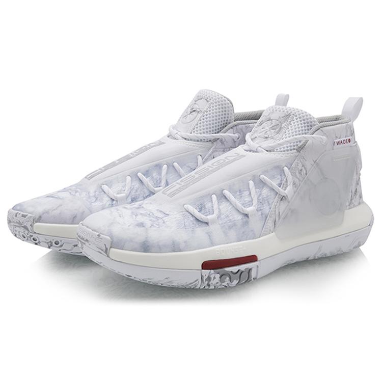 Li Ning Wade Fission 6 Нескользящие и износостойкие Покрытие Средняя высота Баскетбольные кроссовки Мужские Белые ABAQ031-2