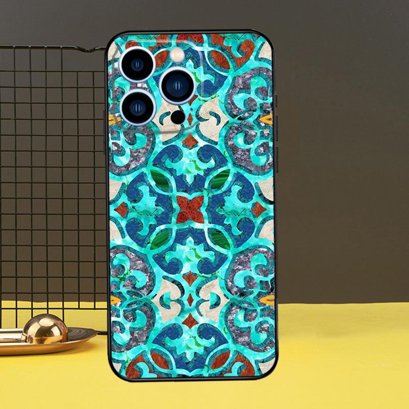 Чехол для телефона с марокканской плиткой для iPhone 16 15 14 13 12 11 Pro Max X XR XS Max 7 8 Plus 12 13 Mini Задняя крышка