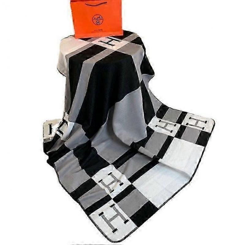 Буква H, цветной блок, клетчатый смесовый плед, шаль для кондиционирования воздуха, теплый и утолщенный