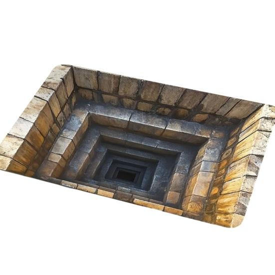 Yousheng 3D Optical Illusion Floor Mat Non-Slip Vision Rug Realistic 3D Carpet for Living Room Bedroom Bathroom Hallway Easy Care Decorative Rug