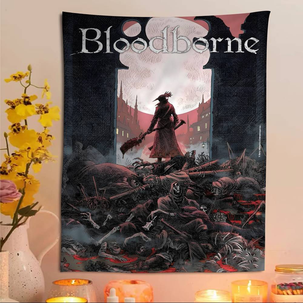 Темный Охотник BBloodborne Игра Аниме Гобелен Подвесной Таро Хиппи Настенные Ковры Комната Декор Дома