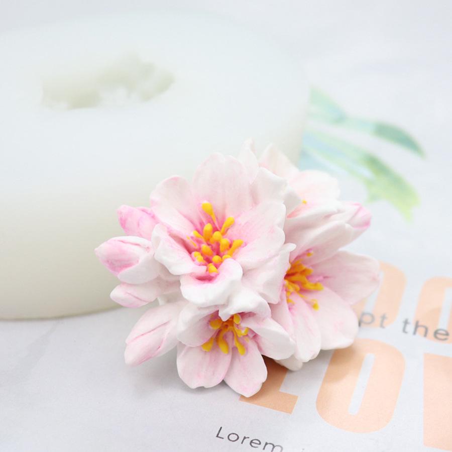 3D форма для мыла и свечей из смолы «Персик и вишневый цвет» своими руками