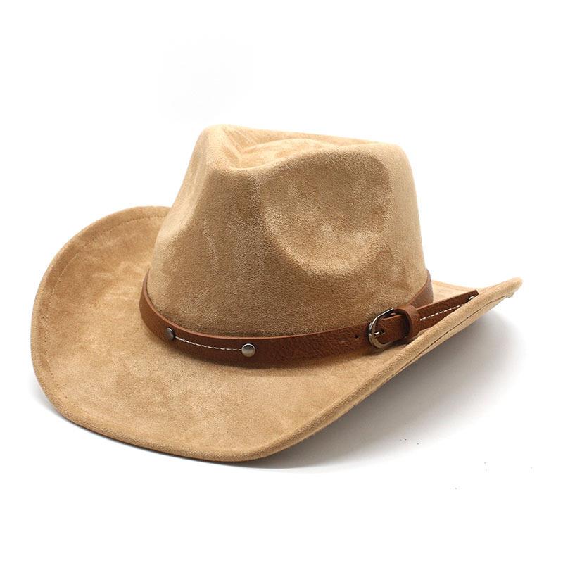 Minority Woolen Hat Men And Women Couple Hat Suede Western Cowboy Top Hat