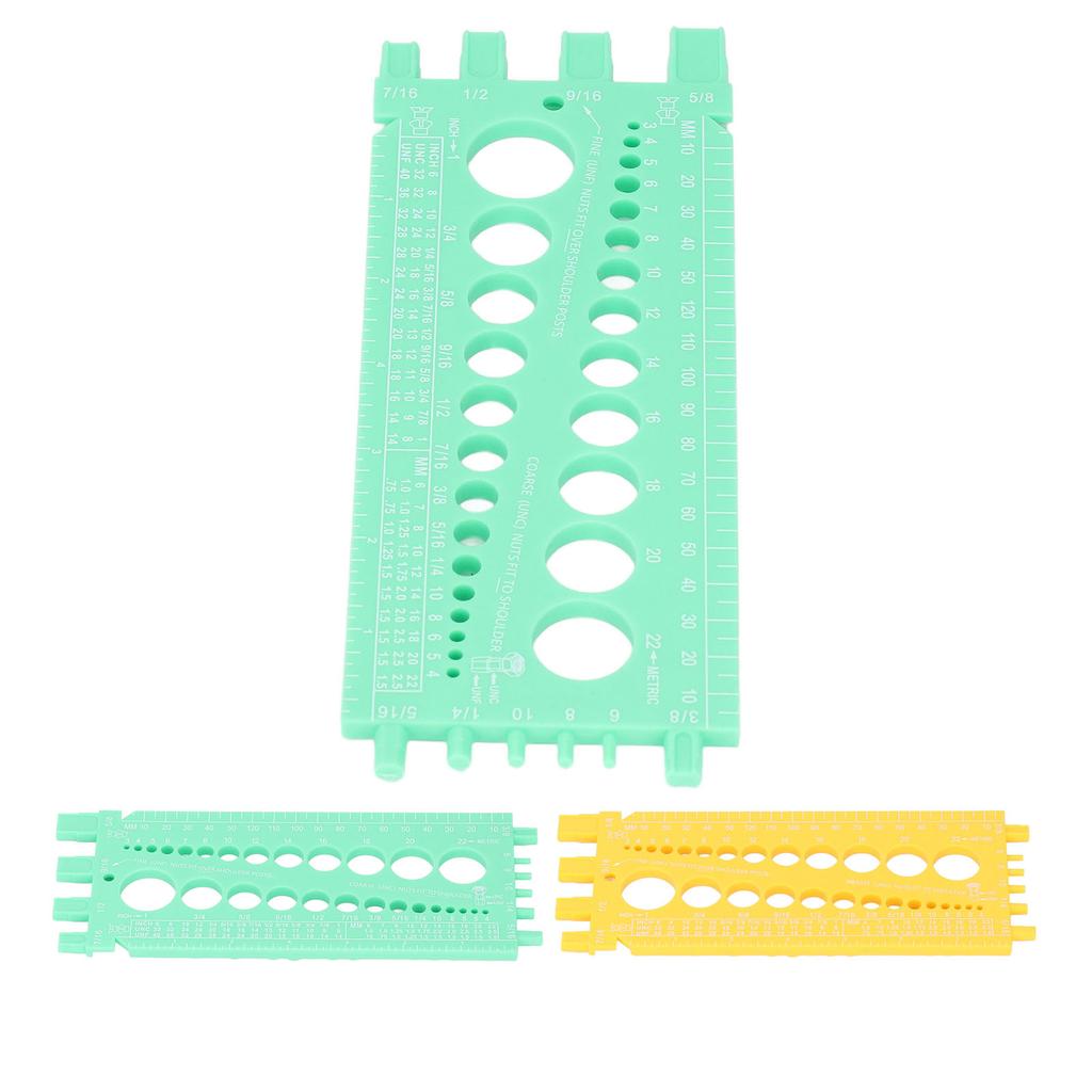 Инструмент для измерения болтов, пластиковый, интегрированный, портативный, дюймовая и миллиметровая шкала, резьбомер для гаек и болтов