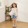 LUSON Baby Girl's Lace Hollow Out Doll Shirt & Vest Set