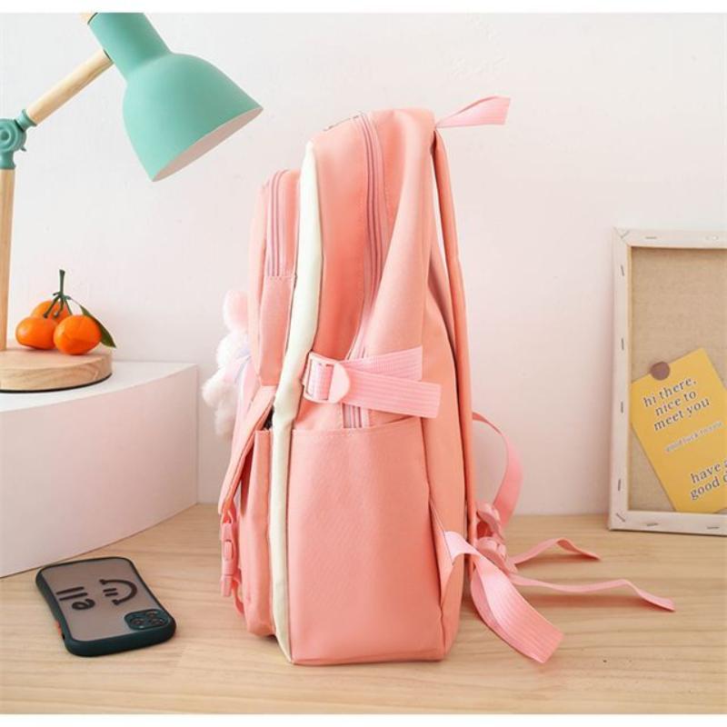 Instagram Canvas Backpack Korean Version of Middle School Backpack Minimalist Forest Series Large Capacity Backpack