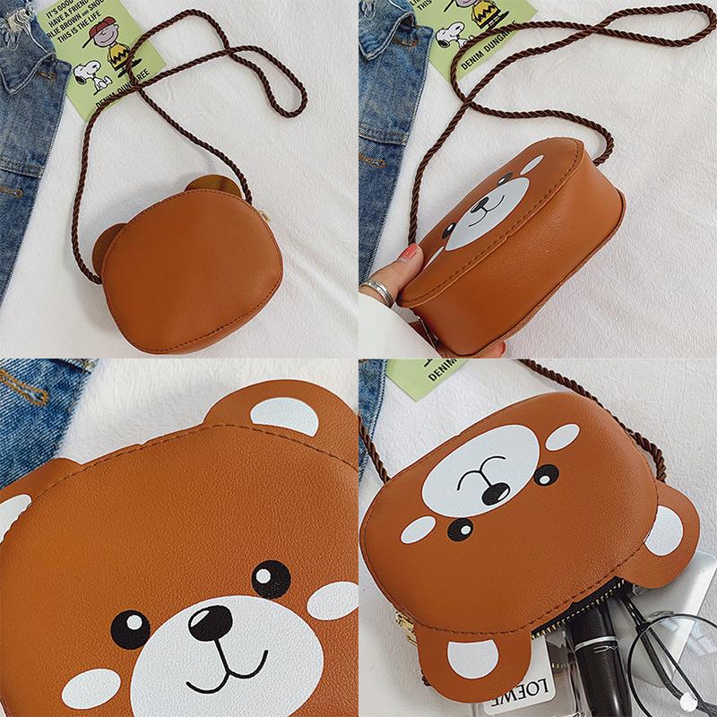 Fashion Cartoon Animal Shoulder Purse Girl Handbag Round Zipper Crossbody Bags
