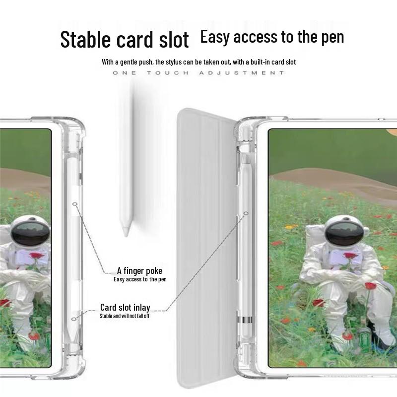 Силиконовый чехол для Apple iPad 10 (2022) - 10,95" Ударопрочный, Матовый прозрачный с держателем для стилуса