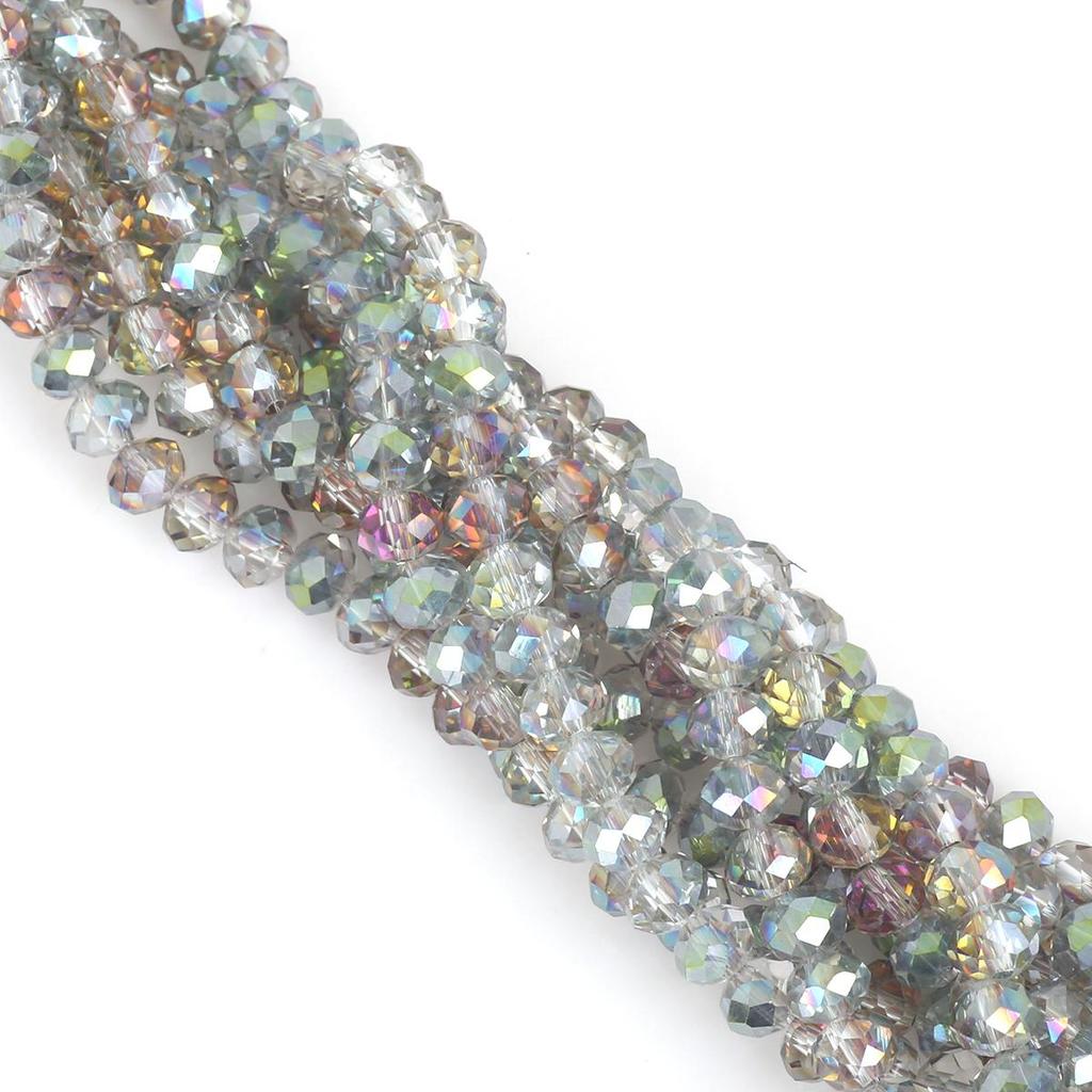 30-200Pcs Rondelle Austria Faceted Crystal Glass Beads Loose Spacer Beads for Jewelry Making